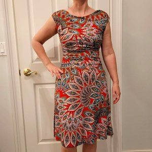 Orange Floral Summer Dress